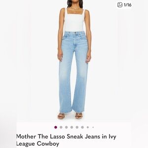 MOTHER The Lasso Sneak Jeans in Ivy League Cowboy